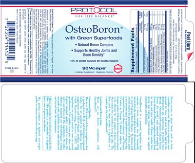 Label of Osteo Boron With Green Superfoods