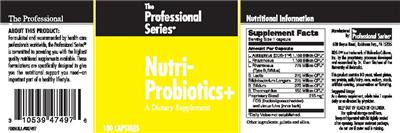 Label of Nutri-Probiotics+