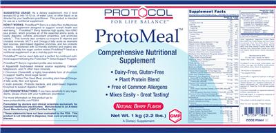 Label of ProtoMeal Natural Berry Flavor
