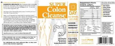 Label of Super Colon Cleanse Day