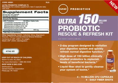 Label of Ultra Probiotic Rescue & Refresh Kit 150 Billion CFUs