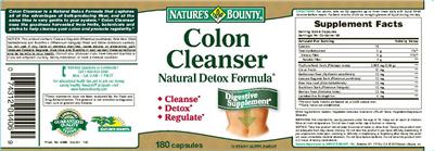 Label of Colon Cleanser