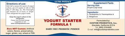 Label of Yogurt Starter Formula 1
