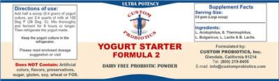 Label of Yogurt Starter Formula 2
