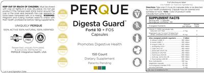 Label of Digesta Guard Forte 10 + FOS Capsules