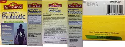 Label of Digestive Health Probiotic