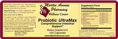 Label of Probiotic UltraMax