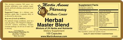 Label of Herbal Master Blend