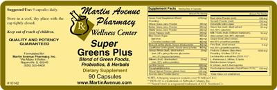 Label of Super Greens Plus