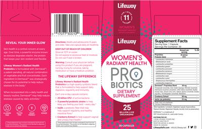 Label of Women's Radiant Health Probiotics