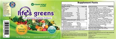 Label of Life's Greens