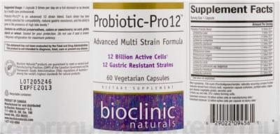 Label of Probiotic-Pro12