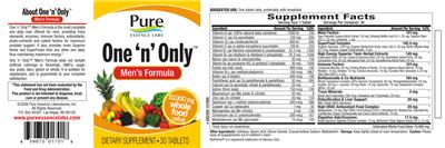 Label of One 'N' Only Men's Formula