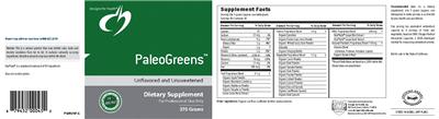 Label of PaleoGreens Unflavored And Unsweetened