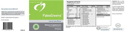 Label of PaleoGreens Lemon-Lime Flavor