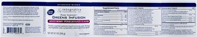 Label of Pure Harvest Greens Infusion Mixed Berry-Pomegranate Flavor