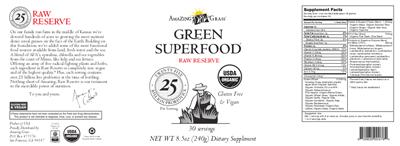 Label of Green SuperFood Raw Reserve