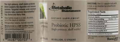 Label of Probiotic HPSS