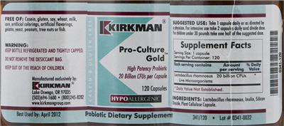 Label of Pro-Culture Gold