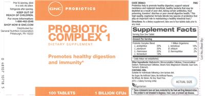 Label of Probiotic Complex 1