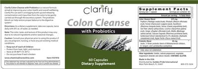 Label of Colon Cleanse with Probiotics