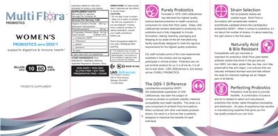Label of Women's Probiotics With DDS-1