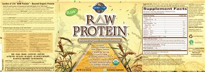 Label of Raw Protein Beyond Organic Protein Formula