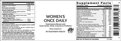 Label of Women's Once Daily