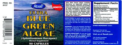 Label of Ultra Blue Green Algae