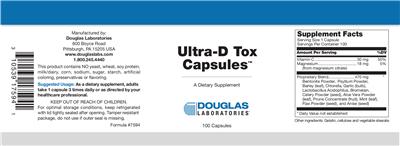 Label of Ultra-D Tox Capsules