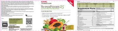 Label of Super Foods 25 Berry Flavor