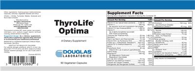 Label of ThyroLife Optima