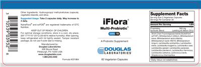 Label of iFlora Multi-Probiotic