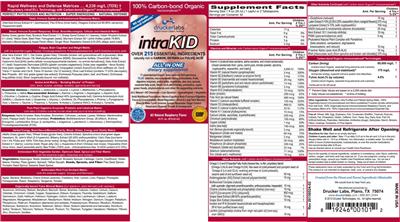 Label of intraKID All-In-One All Natural Raspberry Flavor
