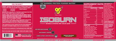 Label of Isoburn Chocolate Milkshake