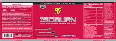 Label of Isoburn Strawberry Milkshake