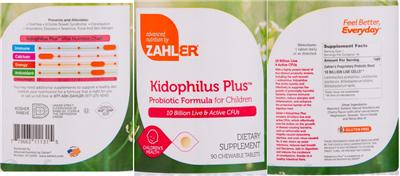 Label of Kidophilus Plus