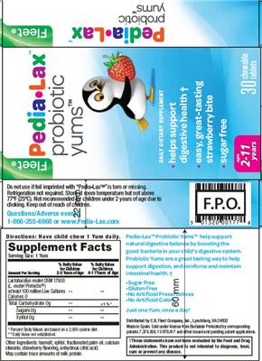 Label of Pedia-Lax Probiotic Yums