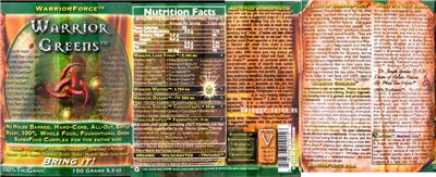 Label of Warrior Greens