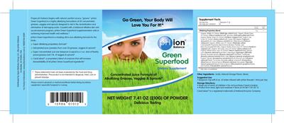 Label of Green Superfood