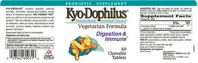 Label of Kyo-Dophilus Vegetarian Formula
