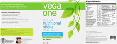 Label of One All-In-One Nutritional Shake French Vanilla