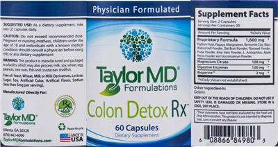 Label of Colon Detox Rx