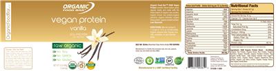 Label of Vegan Protein Vanilla