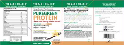 Label of PureGreen Protein Vanilla