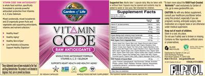 Label of Raw Antioxidants