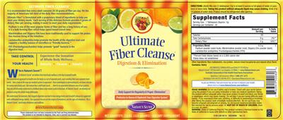 Label of Ultimate Fiber Cleanse Digestion & Elimination
