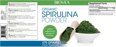 Label of Organic Spirulina Powder
