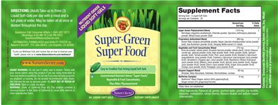 Label of Super-Green Super Food