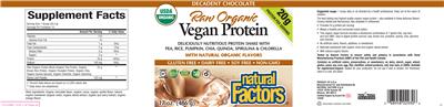Label of Vegan Protein Decadent Chocolate